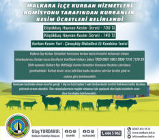MALKARADA KURBANLIK KESİM ÜCRETLERİ BELİRLENDİ