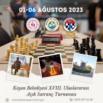 Keşan Belediyesi XVIII. Uluslararası Açık Satranç Turnuvası başlıyor